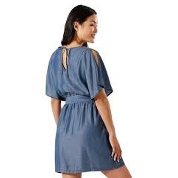 Tommy Bahama Chambray Split Shoulder Dress Medium NWT (b42) - Picture 2 of 8